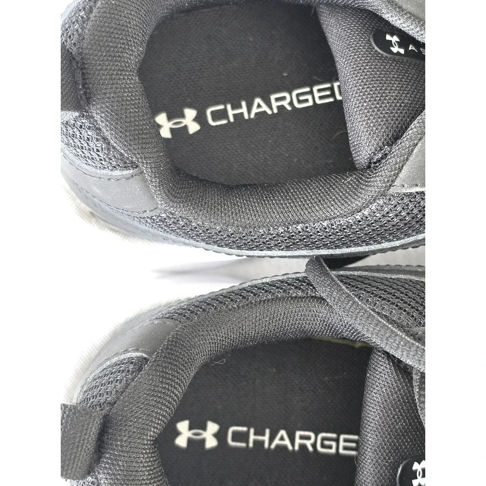 Under Armour Charged Assert 9 Mens Running Shoes Black White 4E Wide 3024852-001